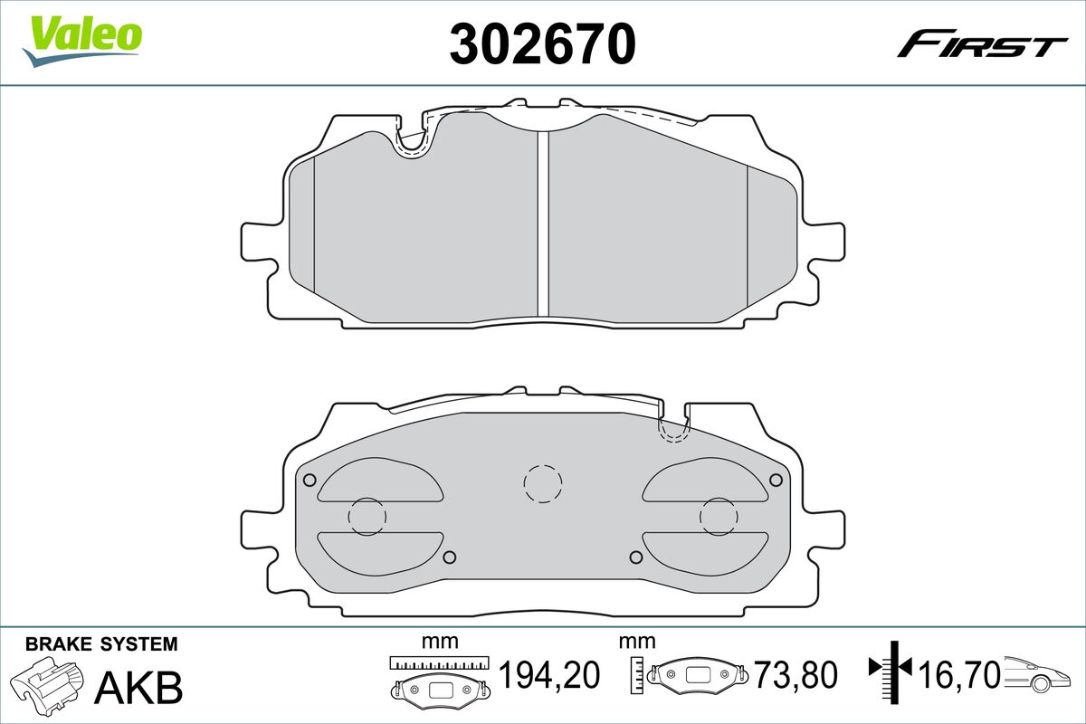 VALEO Fékbetét, mind 302670_VALEO